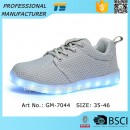 Hot sale net cloth mens light up sheos leisure sport led shoes